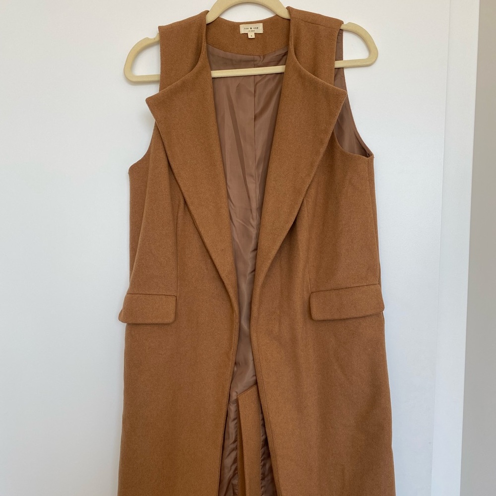 Camel Wool Long Vest